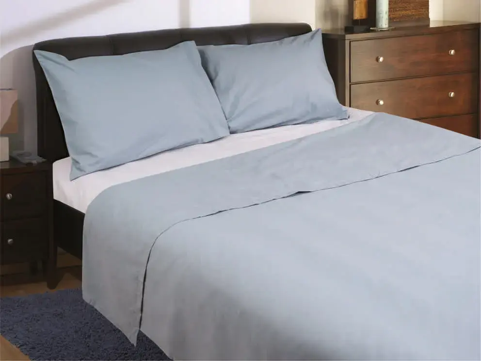 Σετ σεντόνια "Rainbow" μονόχρωμα Blue-Ice grey poly/cotton 144 κλωστών 160x250cm