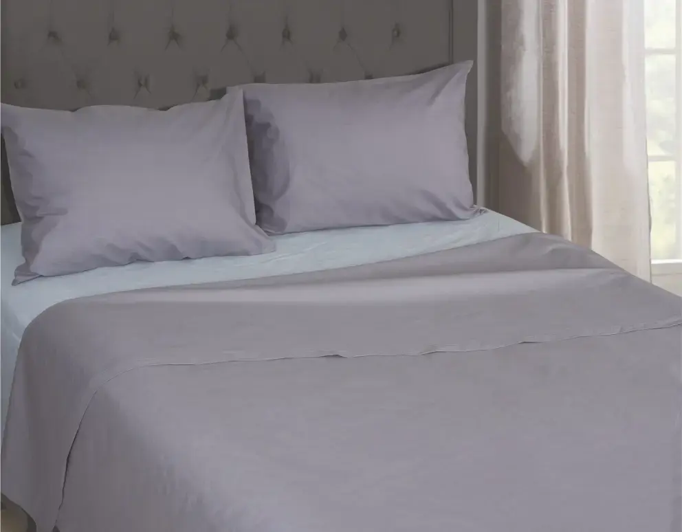 Σετ σεντόνια "Rainbow" μονόχρωμα Grey-Ice grey poly/cotton 144 κλωστών 170x260cm