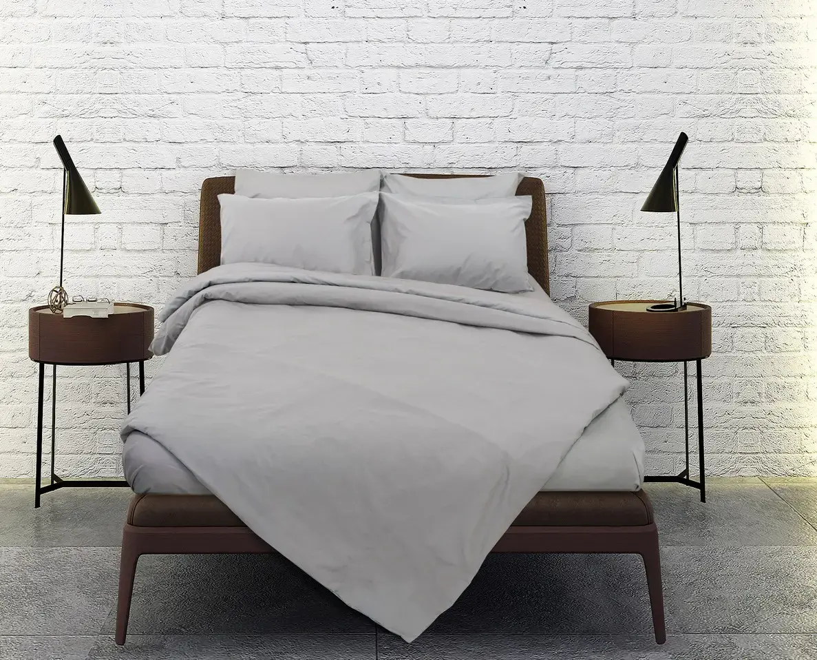 Σεντόνια Σχ. Rainbow flat μονόχρωμα poly/cotton Ice grey 240x260cm