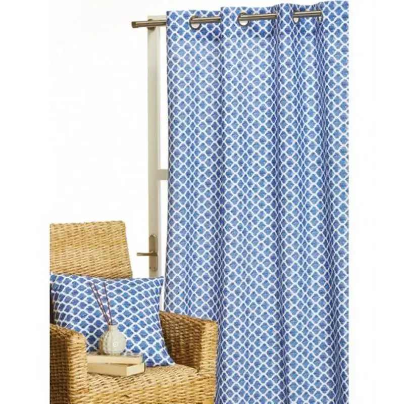 ΚΟΥΡΤΙΝΑ ΜΕ ΚΡΙΚΟΥΣ 140x260εκ. Κ008 BLUE