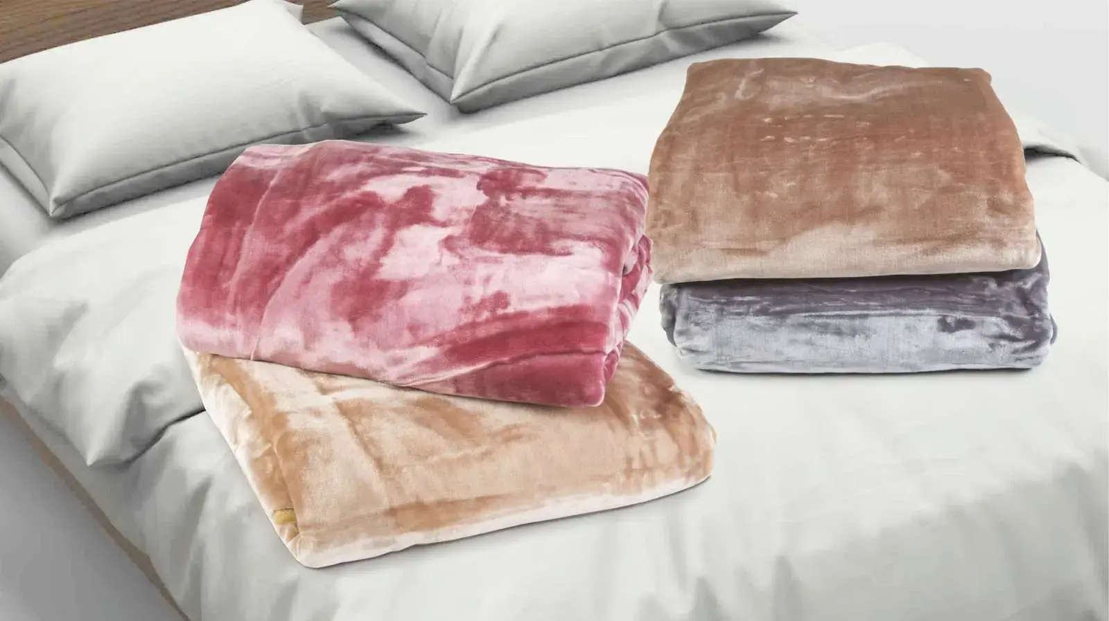 Κουβέρτα μονόχρωμη Σχ.Velvet 550 grm/m2 100% polyester Beige 160x220cm