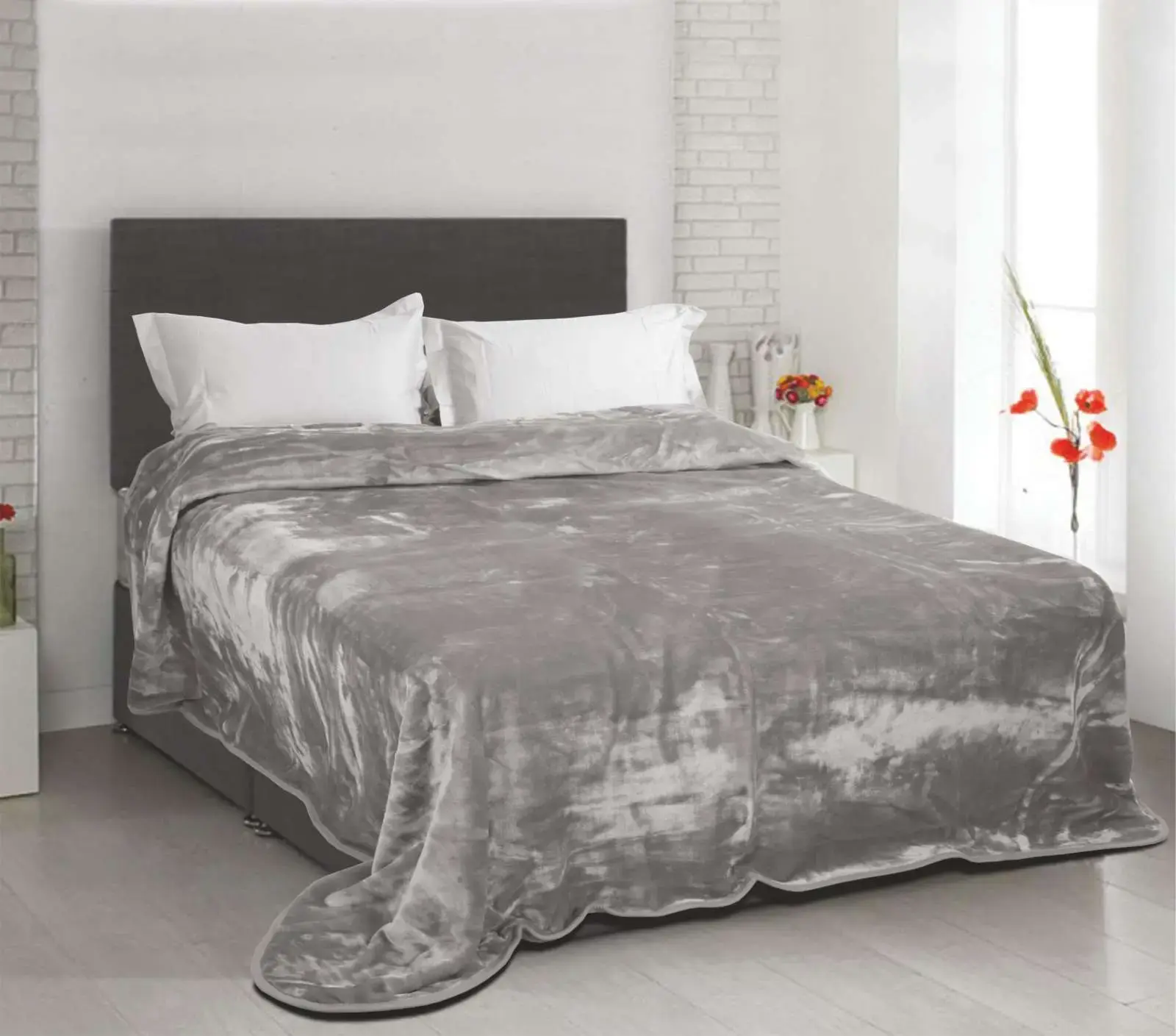 Κουβέρτα μονόχρωμη Σχ.Velvet 550 grm/m2 100% polyester Elephant 160x220cm