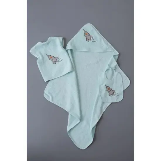 Σετ Λουτρου Βρεφικο Baby Joia (37X40, 20X25, 75X75) BJ526 BLUE
