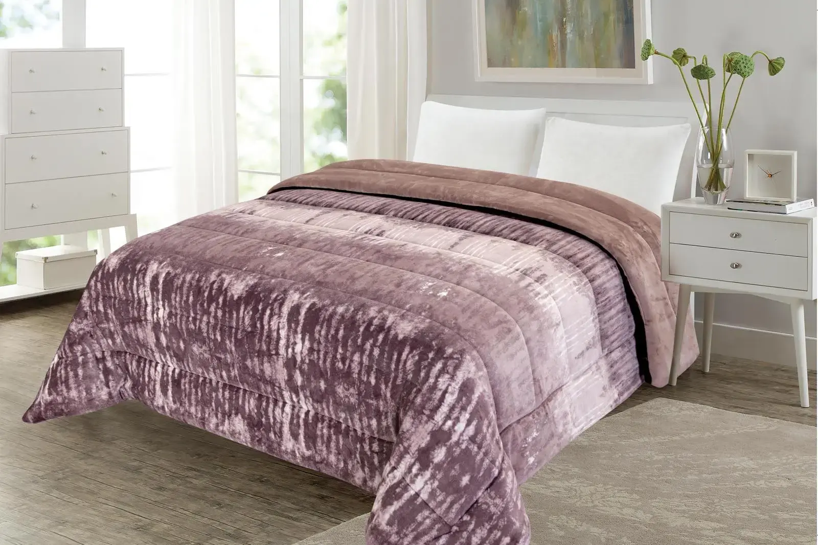 ΚΟΥΒΕΡΤΟΠΑΠΛΩΜΑ 160x220εκ. RAIN MAUVE