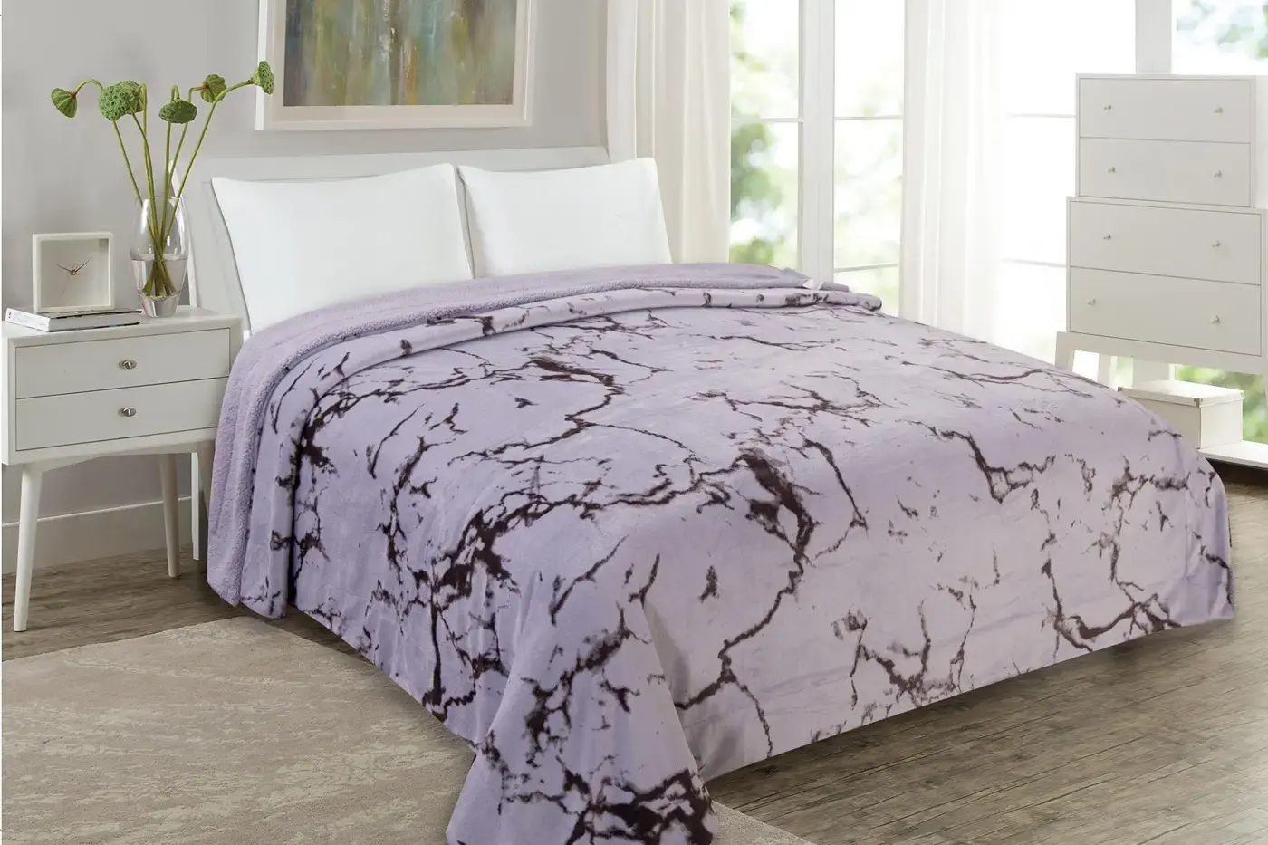 ΚΟΥΒΕΡΤΑ SHERPA 160x220εκ. MARBLE GREY