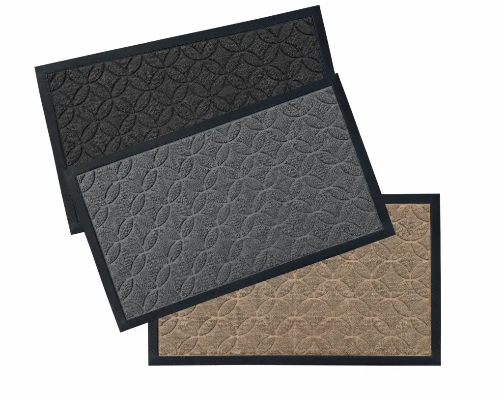 Πατάκι εξώπορτας ανάγλυφο Σχ.Cosme 45Χ75cm 100% polypropylene Dark Grey