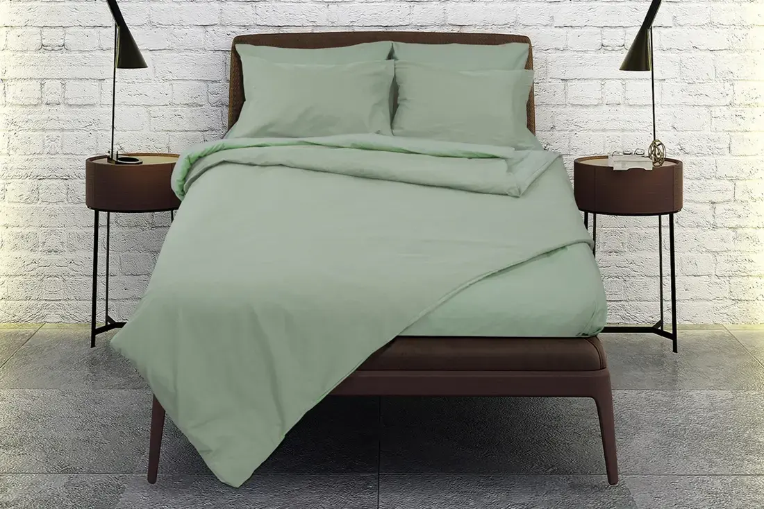 Σεντόνι Σχ. Rainbow flat μονόχρωμo poly/cotton Olive 170x260cm