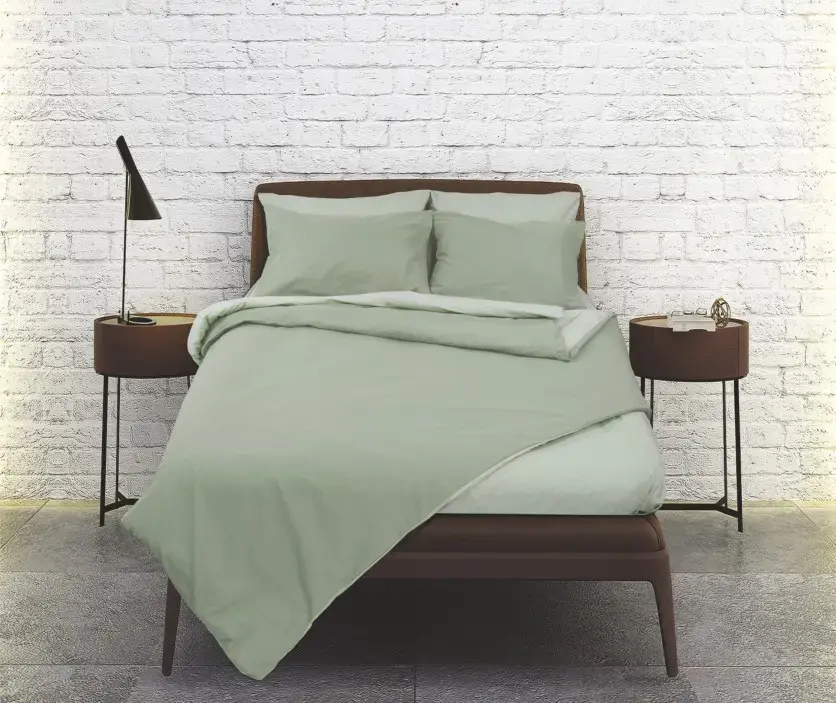 Σετ σεντόνια "Rainbow" μονόχρωμα Olive-mint poly/cotton 144 κλωστών 170x260cm