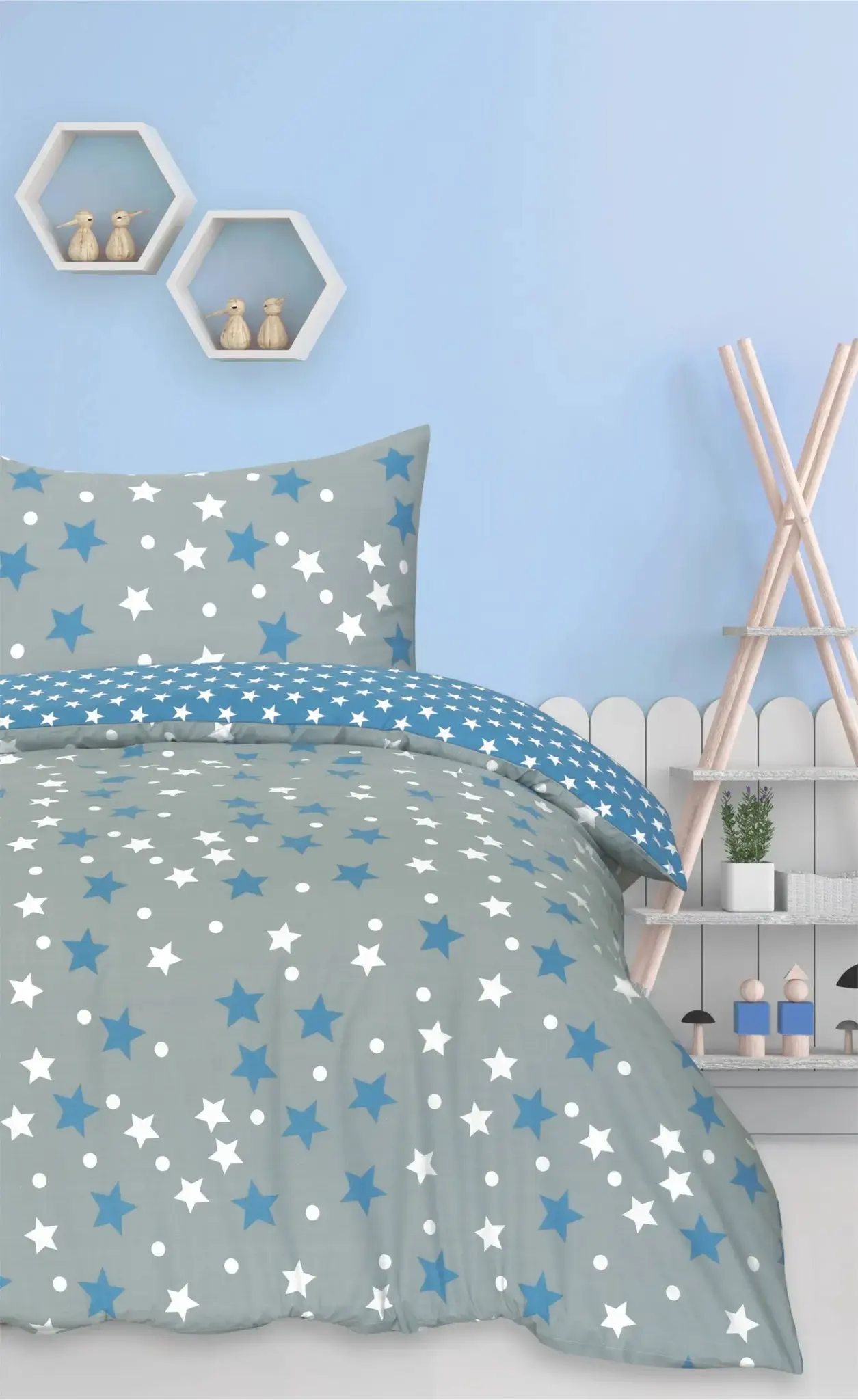 ΠΑΠΛΩΜΑ ΠΑΙΔΙΚΟ 160x240εκ. STARS BLUE