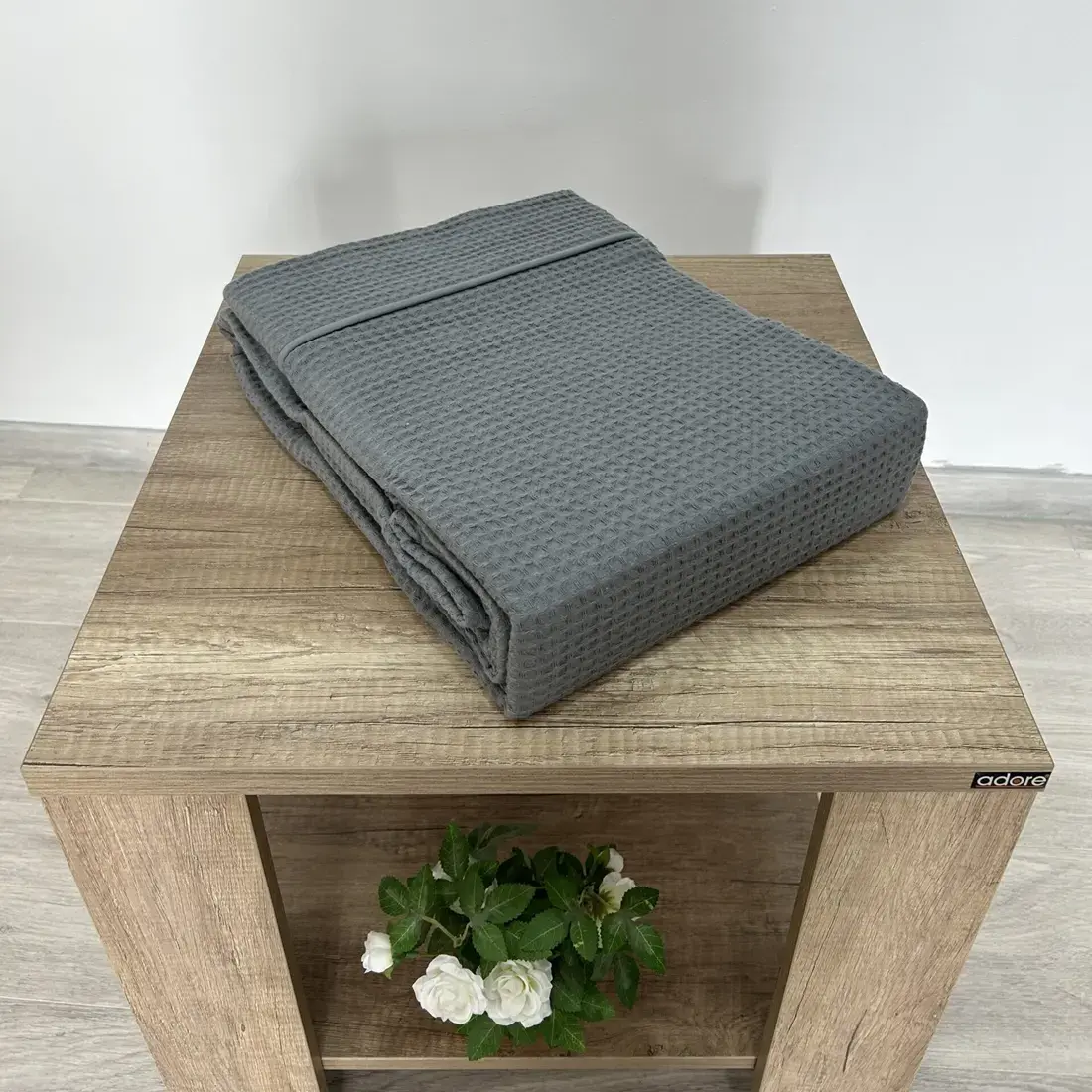 Κουβέρτα πικέ μονόχρωμη 100% cotton 240x260εκ. GREY