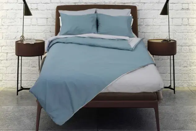 Σετ σεντόνια "Rainbow" μονόχρωμα Blue-Ice grey poly/cotton 144 κλωστών 170x260cm
