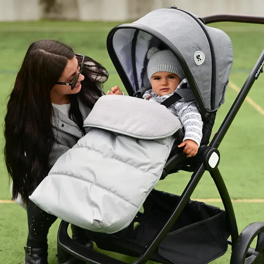 Χειμερινός Ποδόσακος καροτσιού 95x48 THERMO STROLLER BAG 95/48SM LIGHT GRAY/GRAY POLARF