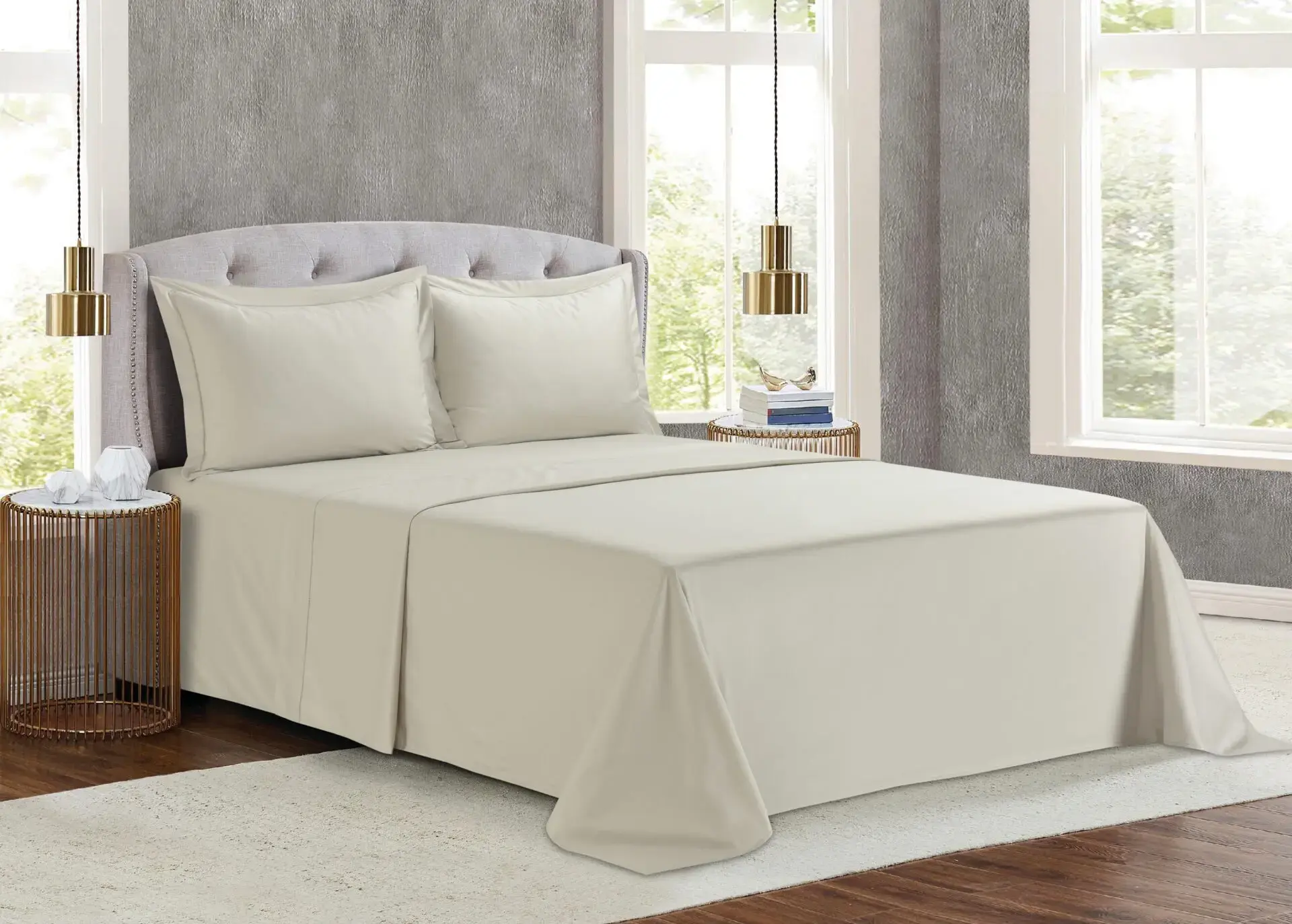 Monaco (Taupe) ΣΕΤ ΣΕΝΤΟΝΙΑ Υ/Δ 245×270+2 ΜΑΞ/ΘΗΚΕΣ 52×75 300TC
