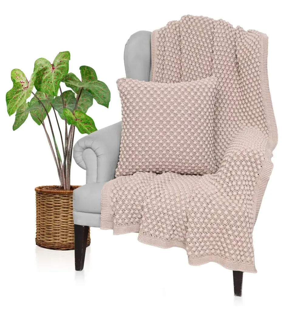 Popcorn 50x50 Cushion with polyfiller (Sandy Brown)