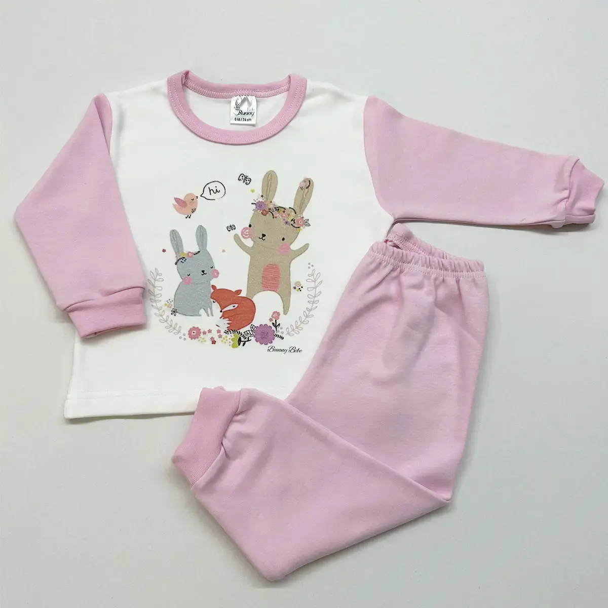 ΠΥΤΖΑΜΑΚΙ INTERLOCK BUNNIES 12M/80CM