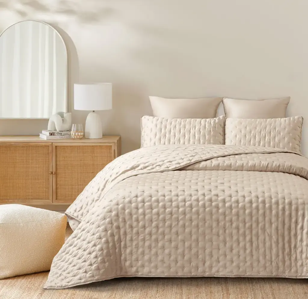 Gisele (Beige) Bedspead 250x240 + Mαξ/θήκες 50x70/2τεμ Μπεζ