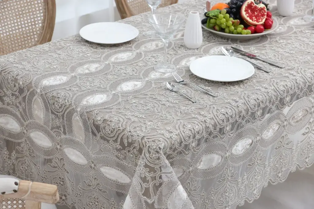 PLS-TB1157 (Lt coffee) Table linen Τραπεζοκαρέ 128x128