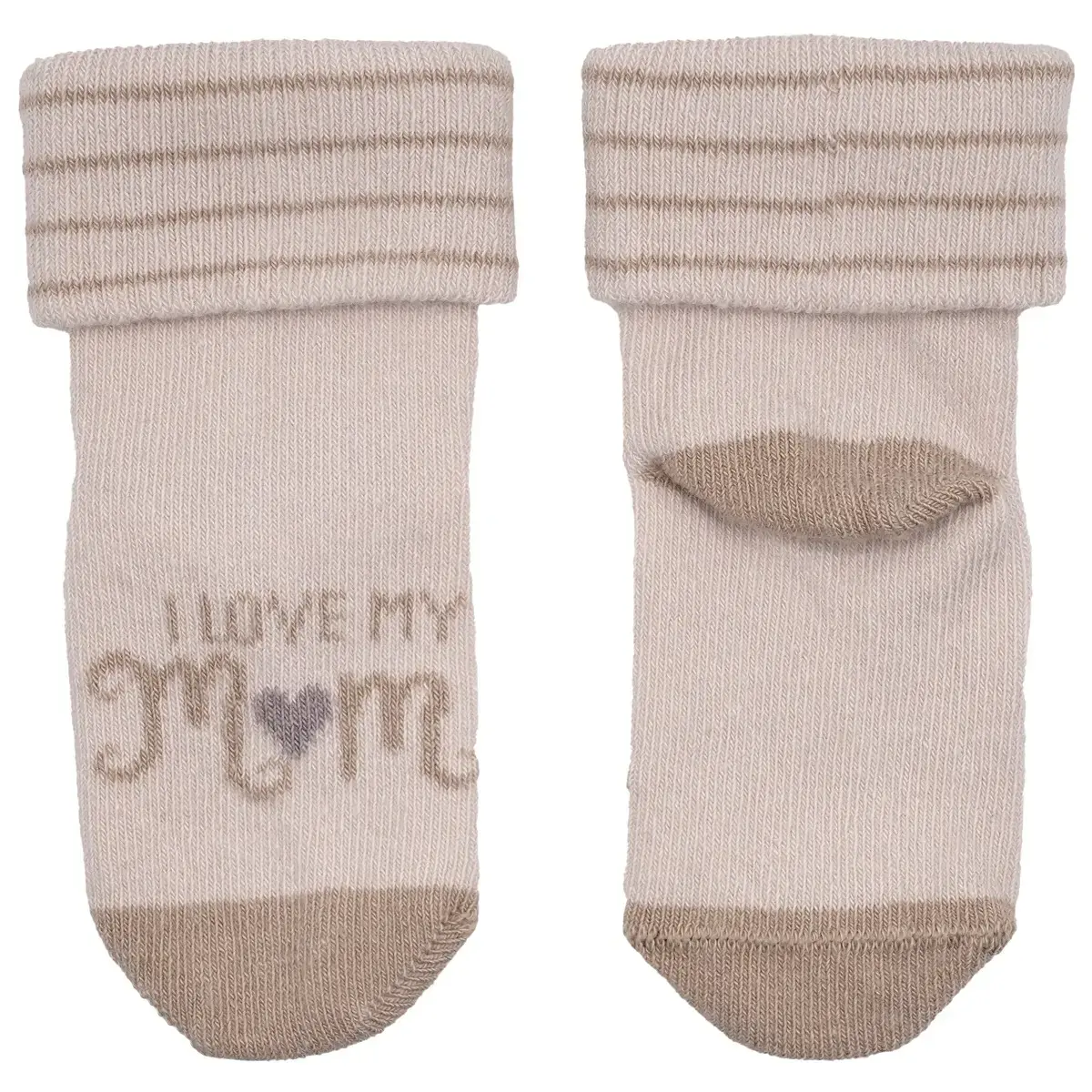 Βρεφικές καλτσούλες «I Love My Mom in Beige» 6-12 μηνών