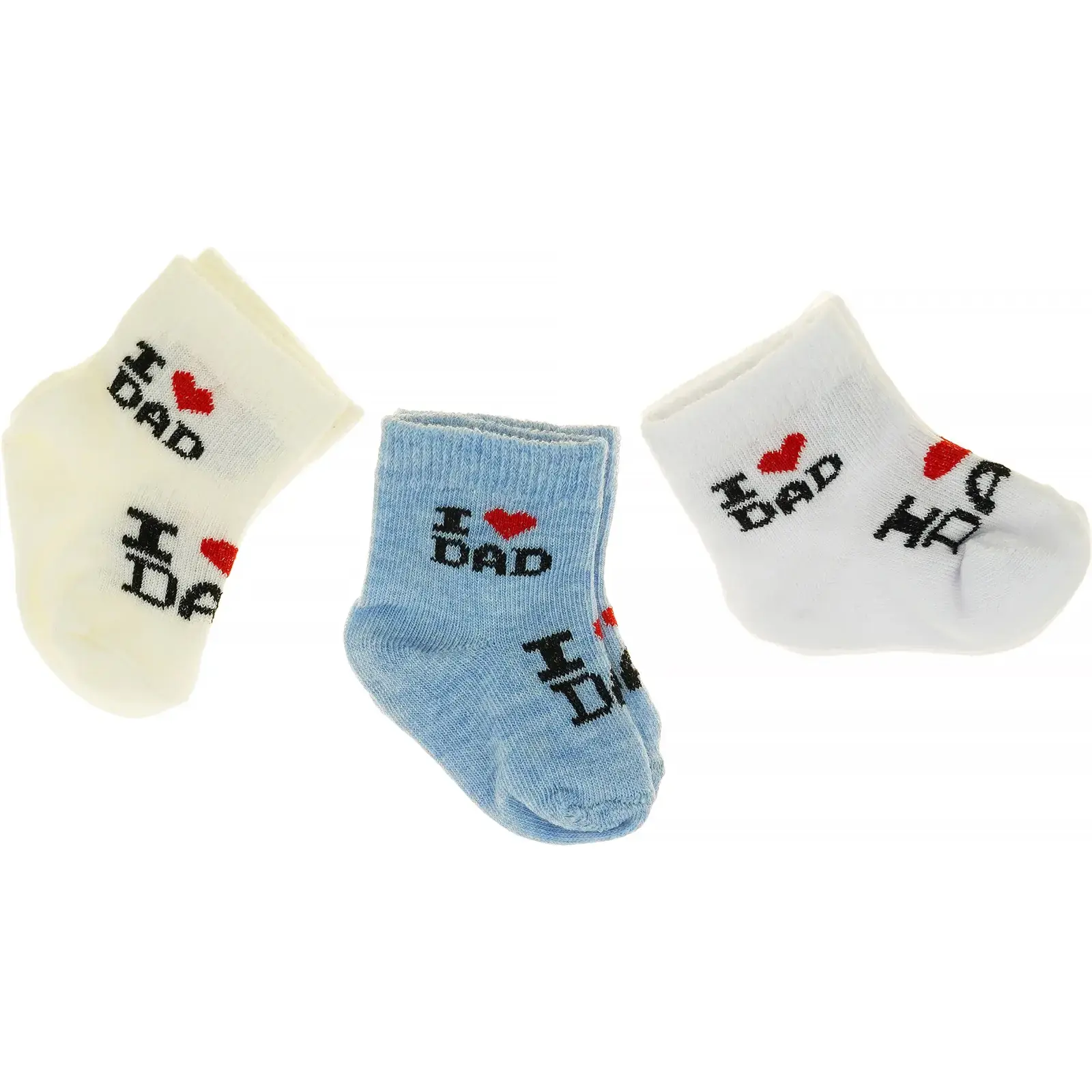 Βρεφικές καλτσούλες τριών τεμαχίων «I Love Dad» 0-3 μηνών