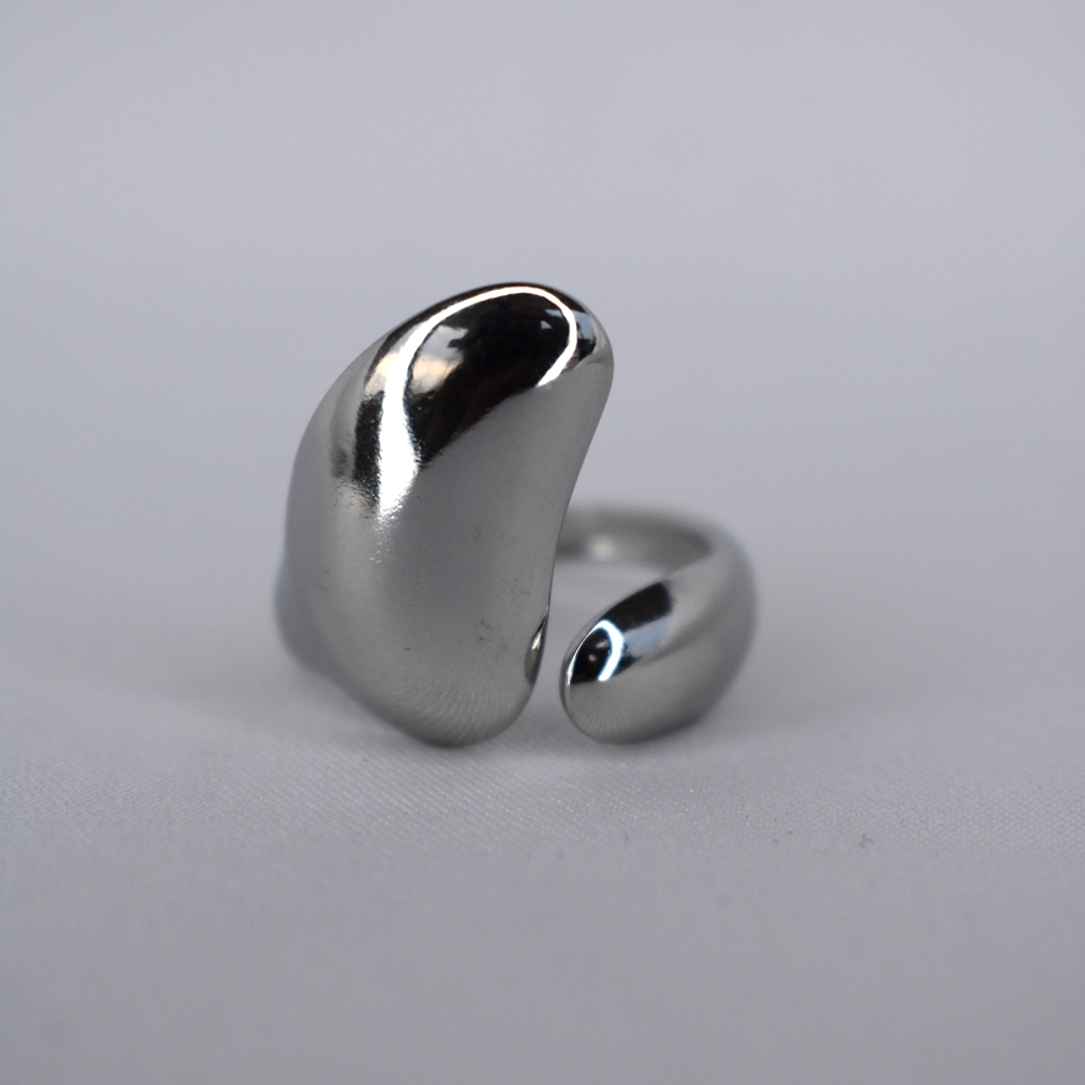 Γυναικείο Ανοιγόμενο Δαχτυλίδι Ασημί από Επιχρυσωμένο 18Κ Ανοξείδωτο Ατσάλι