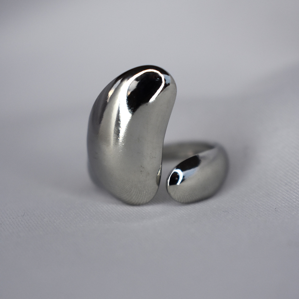 Γυναικείο Ανοιγόμενο Δαχτυλίδι Ασημί από Επιχρυσωμένο 18Κ Ανοξείδωτο Ατσάλι