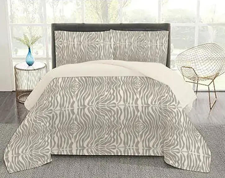 Σετ Σεντόνια Zebra Beige Υπέρδιπλα 220X260εκ.