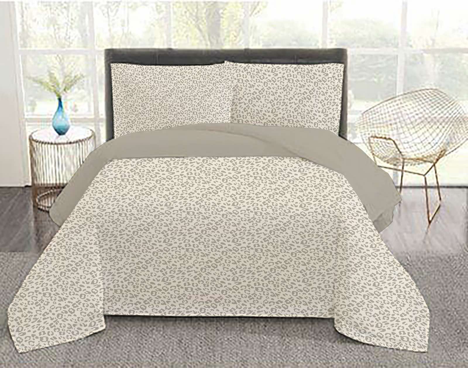 Σετ παπλωματοθήκη Leopar beige 220x240εκ.