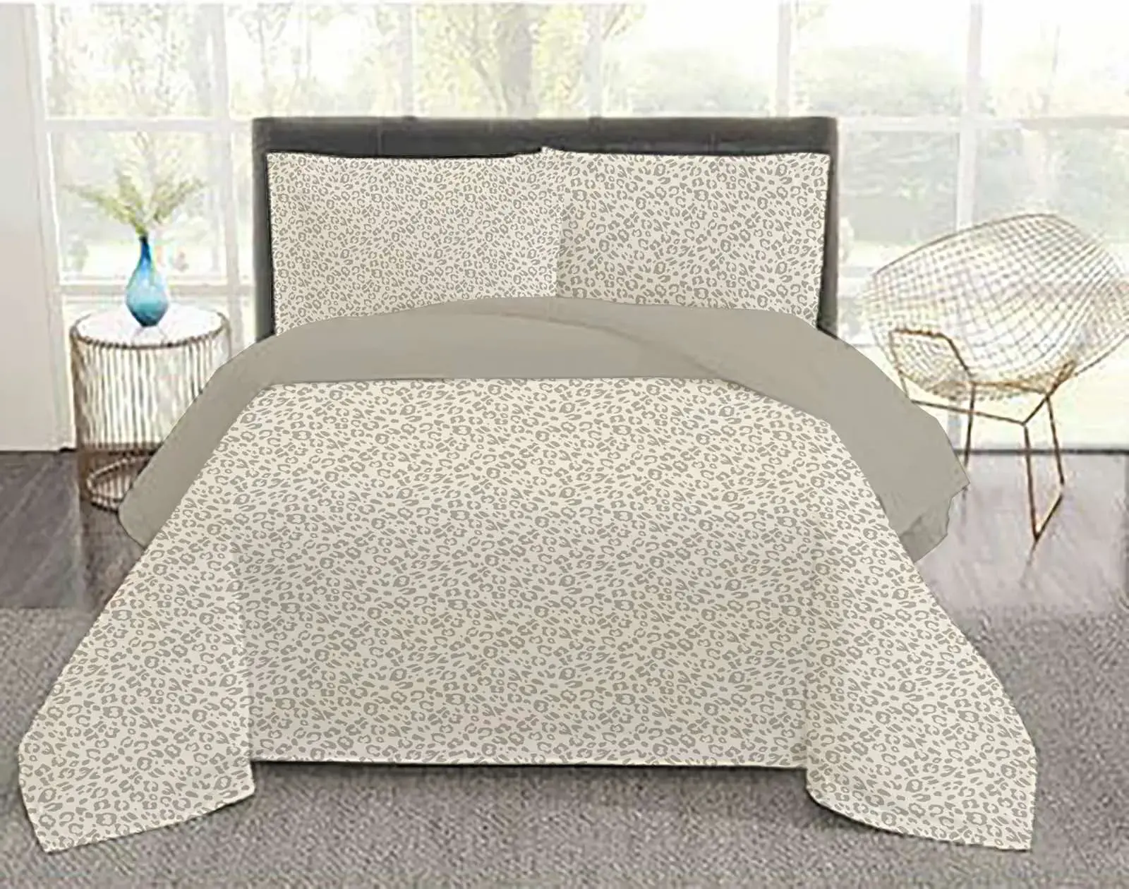 Σετ παπλωματοθήκη Leopar beige 220x240εκ.